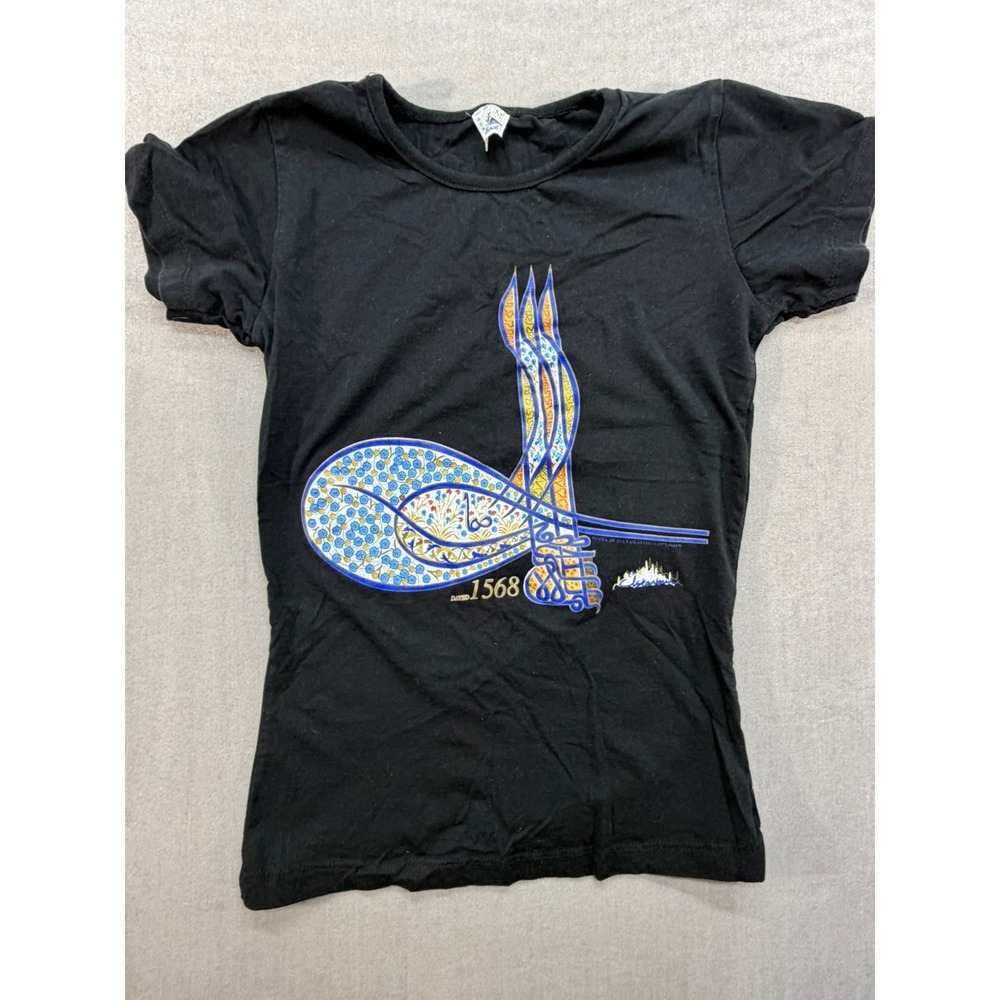 Nest Daphne Women T-Shirt Black Size Medium Tughra‎ of Sultan Selim Ottoman